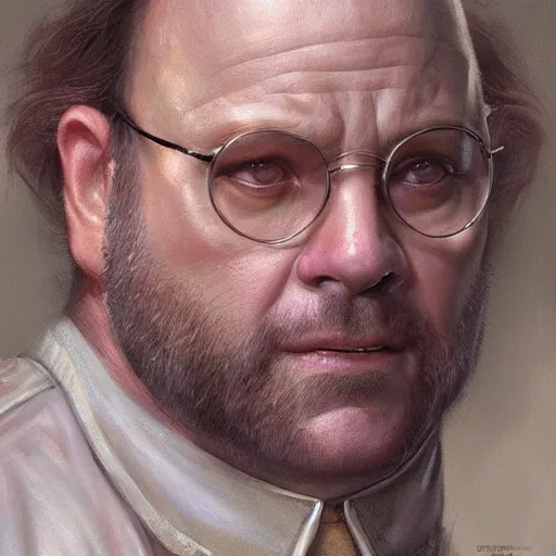 Prompt: george costanza as a realistic d & d fantasy character, closeup portrait art by donato giancola and greg rutkowski, vintage retro, realistic face, digital art, trending on artstation, symmetry!!