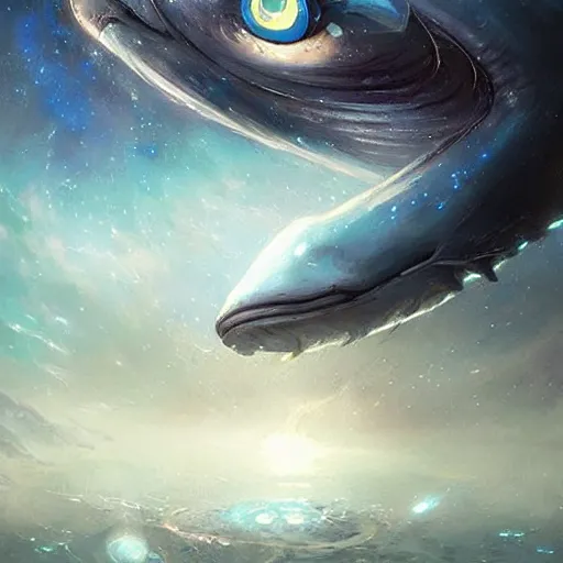 Image similar to eyes!, eyes!, eyes!, space magical whale with multiple eyes, eyes!, eyes!, eyes!, eyes!, eyes!, eyes, galaxy whale, epic fantasy style art, galaxy theme, by Greg Rutkowski, hearthstone style art, 99% artistic