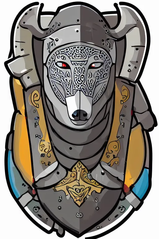 Image similar to Portrait of a polar bear in medieval armor, knight, medieval, sticker, colorful, illustration, highly detailed, simple, smooth and clean vector curves, no jagged lines, vector art, smooth