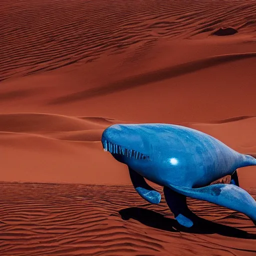 Image similar to 🐋🐳🐉🤖 in desert, photography by bussiere rutkowski andreas roch