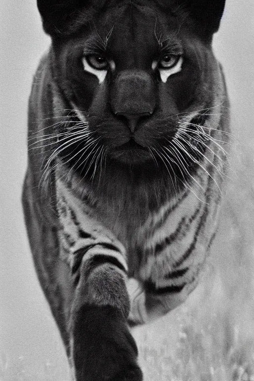 Image similar to portrait of black and white panther, lgbtq, award winning portrait