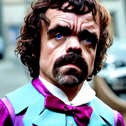 Prompt: film still of peter dinklage as willy wonka, 8 k