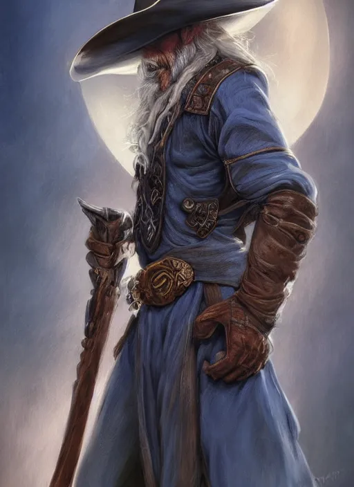 Prompt: Cowboy sorcerer drow wearing a cowboy hat, Ivan Aivakovsky, Boris Vallejo, epic fantasy character art, D&D Concept Art, full length, Realistic, Regal, Refined, Detailed Digital Art, Oil Paining, Exquisite detail, post-processing, masterpiece, Cinematic Lighting, Unreal Engine, 8k, HD, Stanley Artgerm Lau, WLOP, Rossdraws, Frank Frazetta, Andrei Riabovitchev, Marc Simonetti, trending on artstation