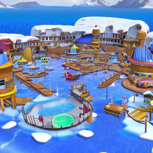 Image similar to club penguin in hyper detailed 4 k 3 d render