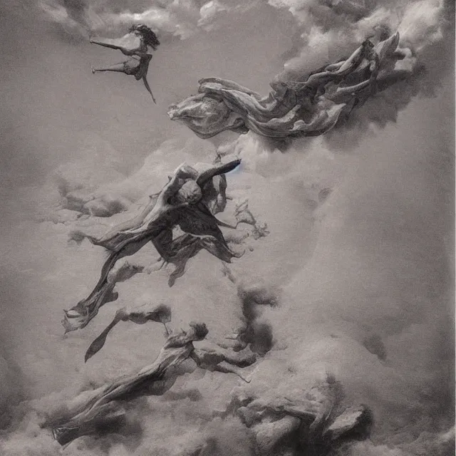 Image similar to Boreas by Zdzisław Beksiński, oil on canvas