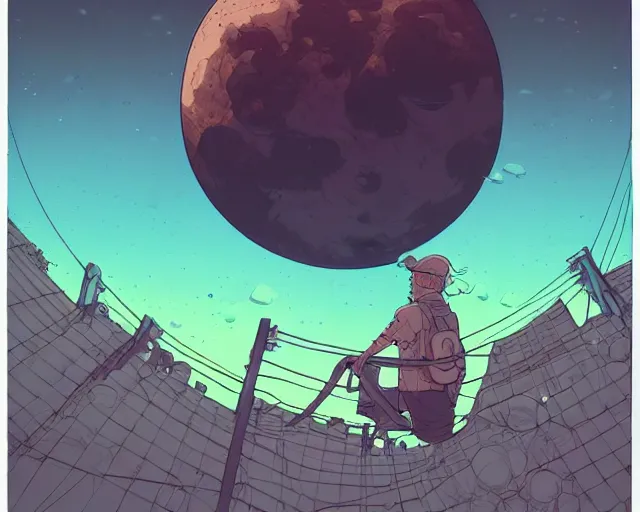 Image similar to a study of cell shaded cartoon huge limosuine, in front of a big moon, illustration, wide shot, muted colors, post grunge, concept art by josan gonzales and wlop, david rubin, mike mignola, laurie greasley, highly detailed, sharp focus, trending on artstation, hq, deviantart, art by artgem