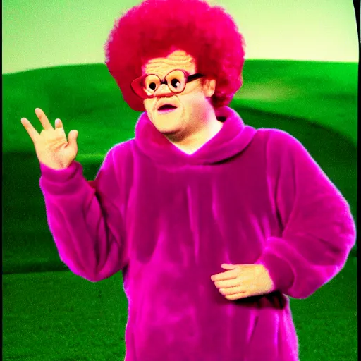 Image similar to Steve Brule in The Teletubbies