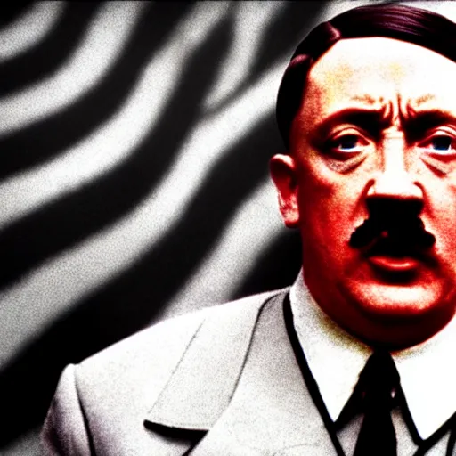 Image similar to adolf hitler, 9 0's rap video clip, hyperrealism, sharp focus, 4 k resolution, ultra detailed, style of david lynch