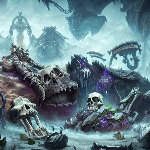 Image similar to a ominous bone and skull wall, wall, wall, violet battlefield theme, bright art masterpiece artstation. 8 k, sharp high quality artwork in style of jose daniel cabrera pena and greg rutkowski, concept art by tooth wu, blizzard warcraft artwork, hearthstone card game artwork, wall made of bones and skulls