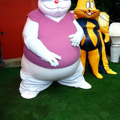 Prompt: the real life Fat big Bugs Bunny