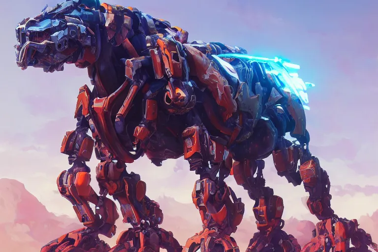 Image similar to clawstrider machine mecha animal beast robot of horizon forbidden west horizon zero dawn bioluminiscence, behance hd by jesper ejsing, by rhads, makoto shinkai and lois van baarle, ilya kuvshinov, rossdraws global illumination