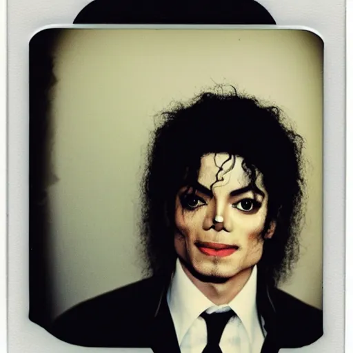 Image similar to polaroid photo of michael jackson dressed as an elderly doctor