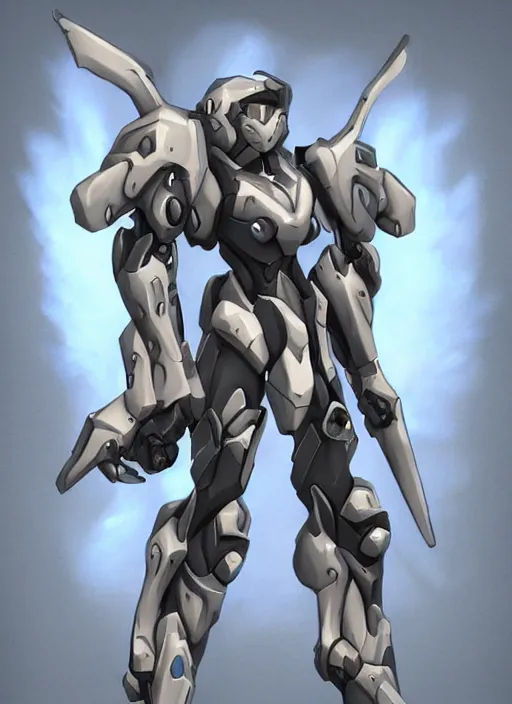 Image similar to digital art, concept art, painting, shading, overwatch style, angel mech