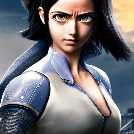 Image similar to portrait of alita battle angel