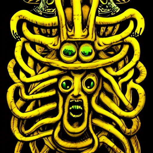 Image similar to hastur! the king in yellow!!, inspired by pablo picaso