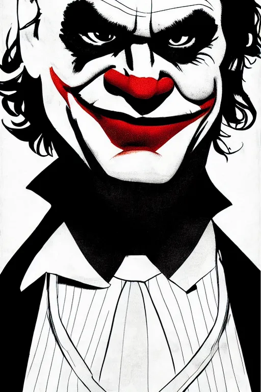 Image similar to joaquin phoenix as joker, comic book cover, issues 2 0, by dc comics, justify content center, delete duplicate object content!, violet polsangi pop art, gta chinatown wars art style, bioshock infinite art style, incrinate, realistic anatomy, hyperrealistic, 2 color, white frame, content balance proportion