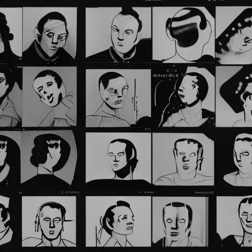 Prompt: a humanized AI generating artifical images from user prompts, 1950s science fiction style