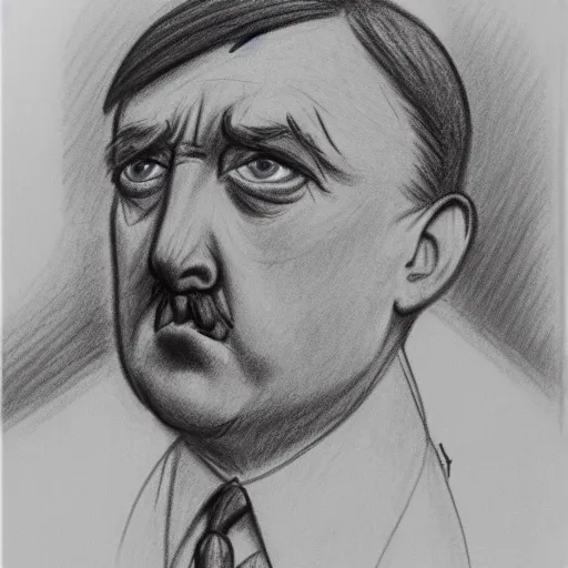 Image similar to milt kahl pencil sketch of adolf hitler