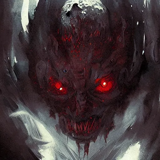 Prompt: creepy demon painted by greg rutkowski