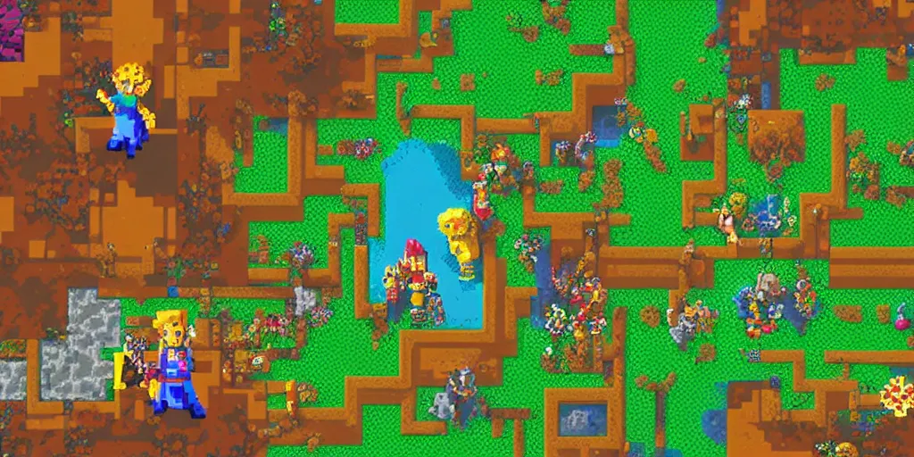 Image similar to closeup screenshot of two dimension pixel art zelda game, 8 k, close up