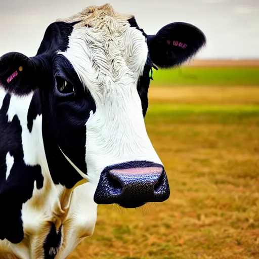 Image similar to a highly detailed ultra realistic photograph of a cow dressed in a male airplane pilot suit