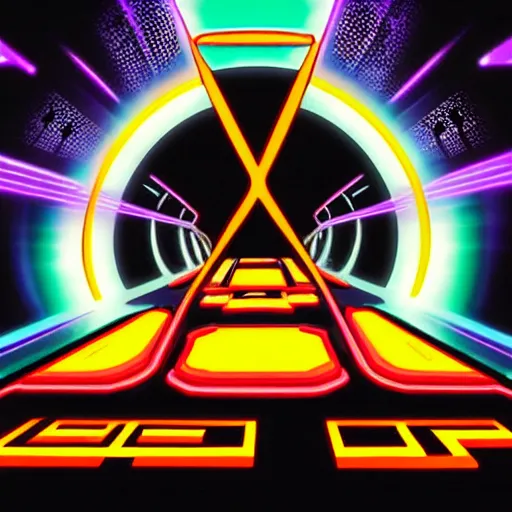 Prompt: new level of tron 1 9 8 2