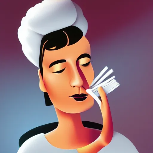 Prompt: cartoon portrait of a hard working australian woman with a paper joint of cannabis. octane 4 k render natural skin tones, by eyvind earle, female australian award winning illustration