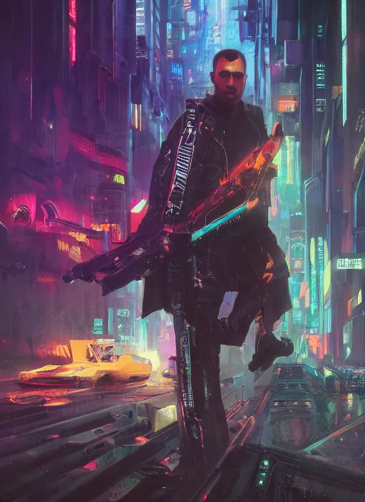 Prompt: cyberpunk combat sports. the 2 0 7 8 champion. blade runner 2 0 4 9 concept painting. epic painting by james gurney, azamat khairov, and alphonso mucha. artstationhq. painting with vivid color. ( rb 6 s, cyberpunk 2 0 7 7 )