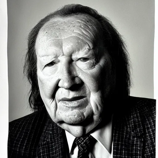 Image similar to charlie haughey portrait photograph by chuck close