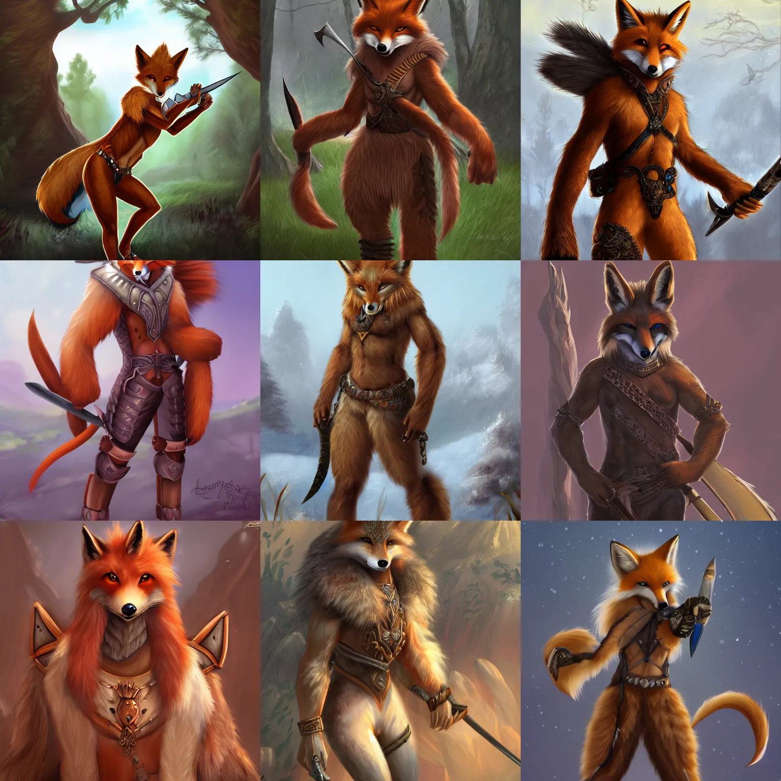 Prompt: award-winning extremely detailed anthro FurAffinity fantasy art of a handsome cute male warrior fox with a long tail and beautiful fur, 4k, trending on FurAffinity