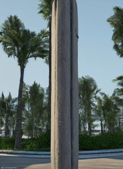 Image similar to highly detailed realistic architecture 3 d render of a stele in frank gahry style standing near a highway, archdaily, made in unreal engine 4 octane render