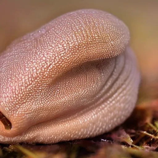 Image similar to a realistic image of a slug that looks like Donald Trump