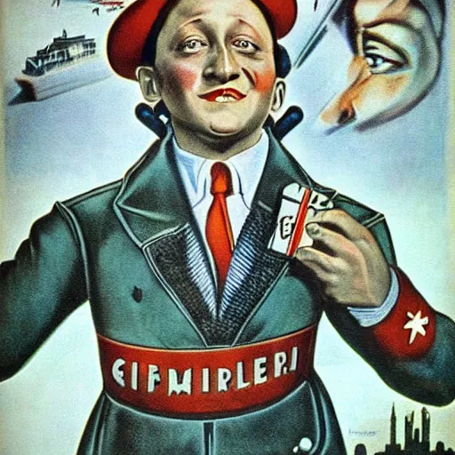 Image similar to rob schneider on 1 9 4 0 german propaganda poster. beautiful. highly detailed. intricate artwork. illustration. propaganda