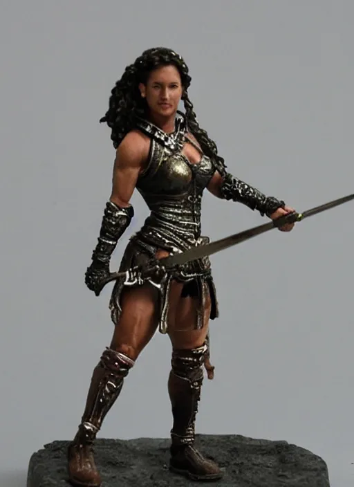 Prompt: Images on the store website, eBay, Full body, Miniature of a muscular female warrior with club
