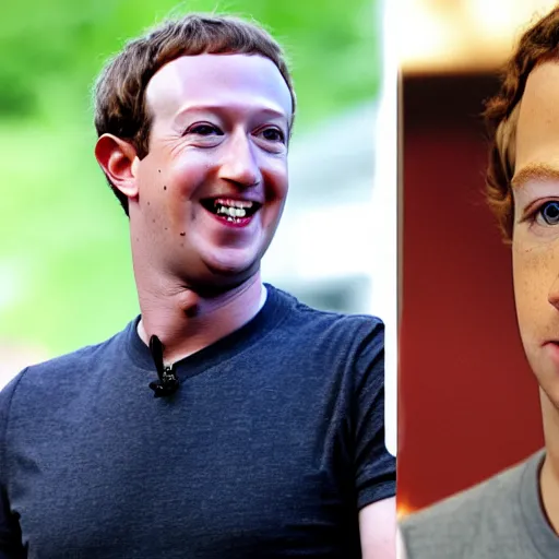 Image similar to half mark zuckerberg melting into a pile of goo