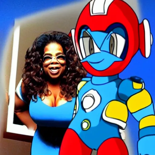 Image similar to Oprah Winfrey as megaman