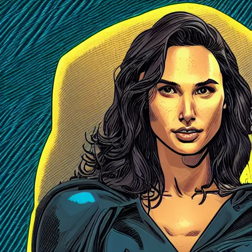 Image similar to portrait of gal gadot, by laurie greasley