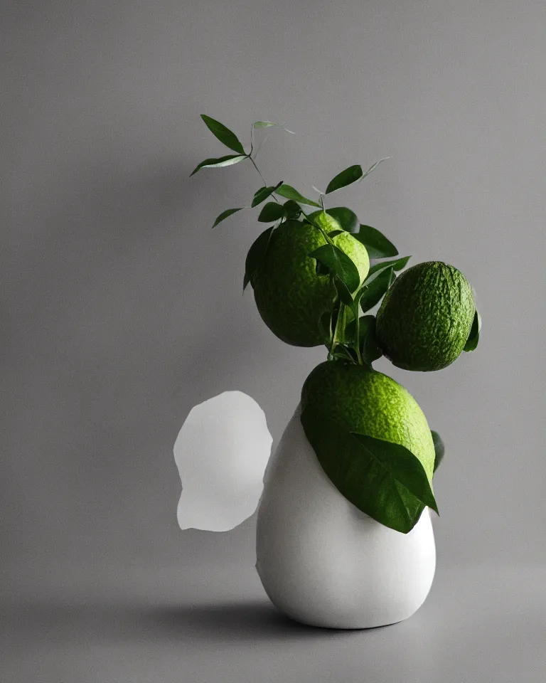 Image similar to “a modern decorated avocado vase. Professional photography.”