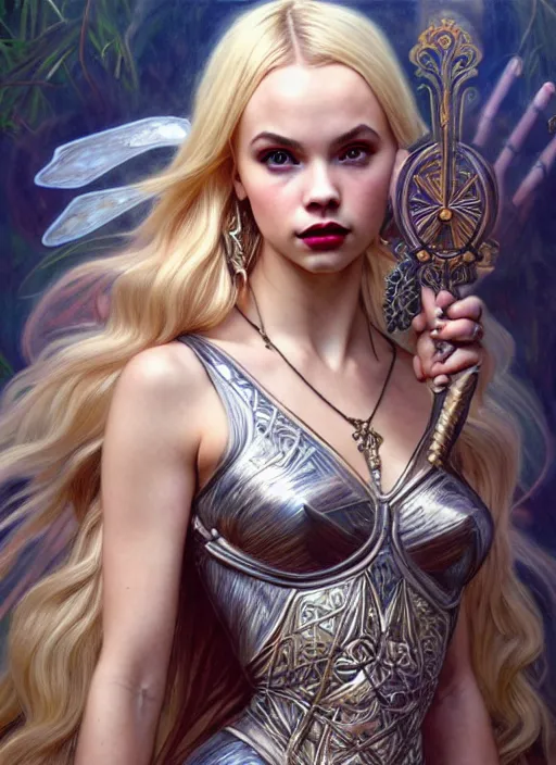 Image similar to ultra realistic illustration, a stunningly beautiful greek gothic goddess of chaos played by jordyn jones and dove cameron and margot robbie and taylor swift and megan fox, intricate, elegant, highly detailed, digital painting, artstation, concept art, smooth, sharp focus, illustration, art by artgerm and greg rutkowski and alphonse mucha