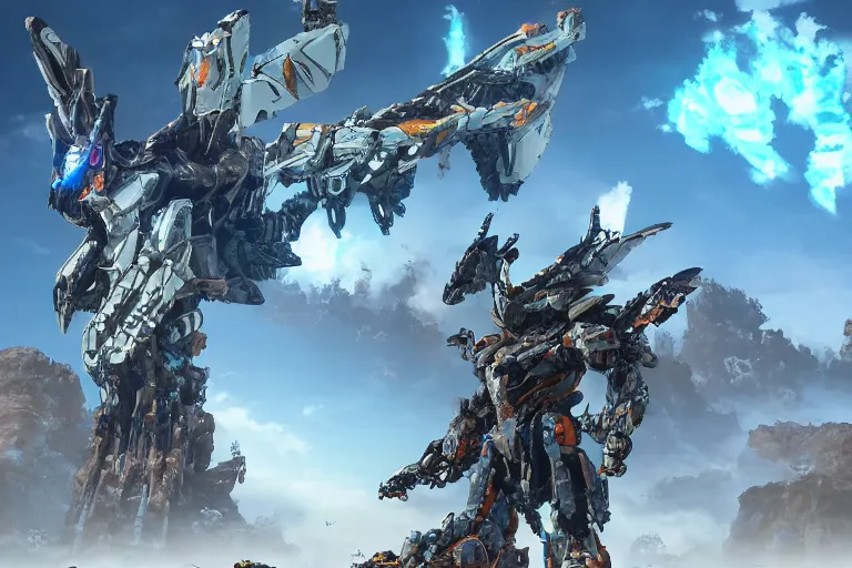 Image similar to glinthawk machine mecha animal beast robot of horizon forbidden west horizon zero dawn bioluminiscence global illumination ray tracing hdr fanart arstation by sung choi and eric pfeiffer and gabriel garza and casper konefal