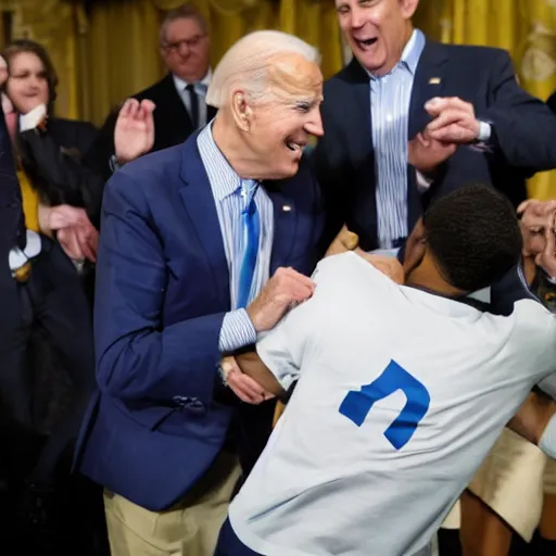 Image similar to joe biden tackling joe biden