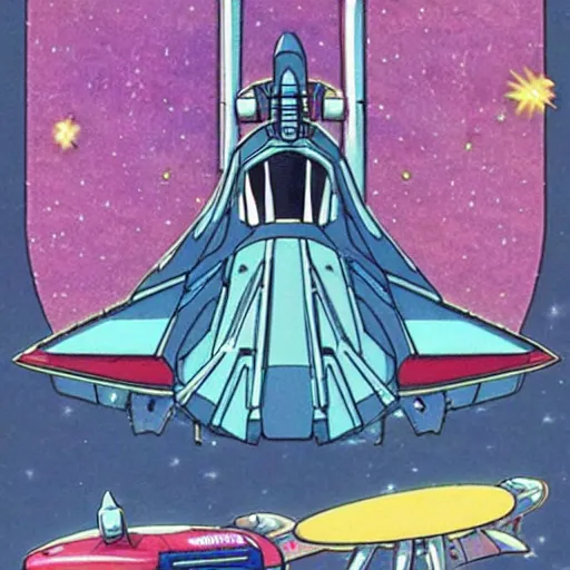 Image similar to 8 0 s anime space ship