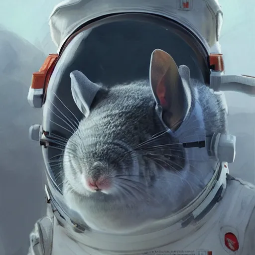 Image similar to chinchilla in a astronaut suit,, sharp focus, illustration, highly detailed, digital painting, concept art, matte, art by ruan jia and wlop and greg rutkowski, masterpiece