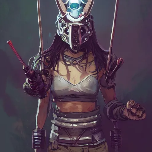 Image similar to cyberpunk viking helmet mask warrior goddess robot ninja fantasy, art gta 5 cover, official fanart behance hd artstation by jesper ejsing, by rhads, makoto shinkai and lois van baarle, ilya kuvshinov, ossdraws