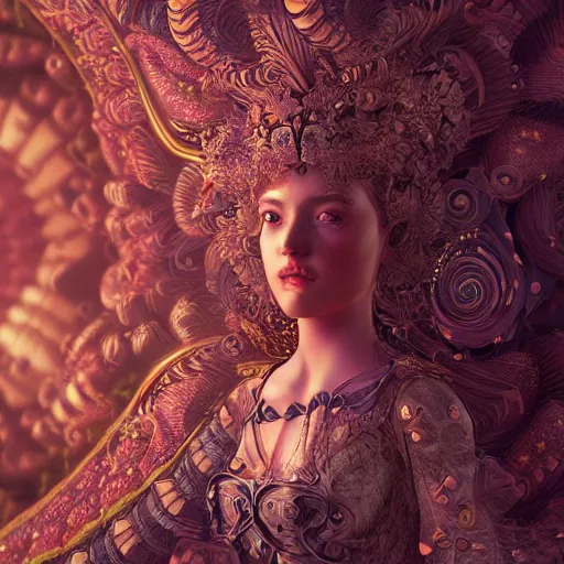 Image similar to wonderful princess of fractals, hyper detailed, background intricate and detailed, ornate 8 k gorgeous intricate detailed, octane render