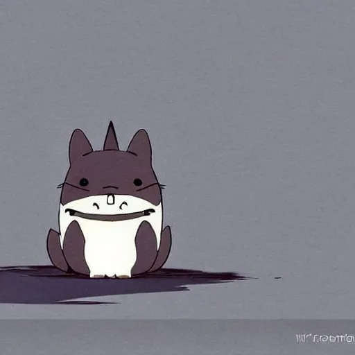 Image similar to an adorable corgi totoro, scenic landscape background, beautiful, anime, ghibli