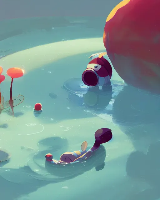 Prompt: a giant caterpillar taking a bath, cory loftis, james gilleard, atey ghailan, makoto shinkai, goro fujita, marco bucci, character art, rim light, exquisite lighting, clear focus, very coherent, plain background, soft painting