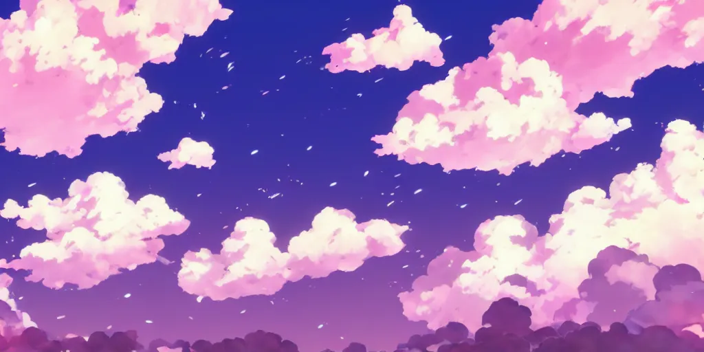 Image similar to A background for an anime-themed social media profile sky bright clouds bloom effect from Skyrim blender studio ghibli clouds