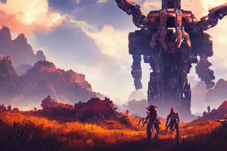 Image similar to ravager machine mecanical creature robot of horizon forbidden west horizon zero dawn bioluminiscence global illumination ray tracing hdr fanart arstation by ian pesty and alena aenami artworks in 4 k