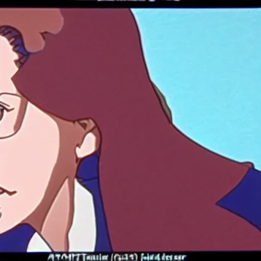 Image similar to A still of Margaret Thatcher in a 1990s anime